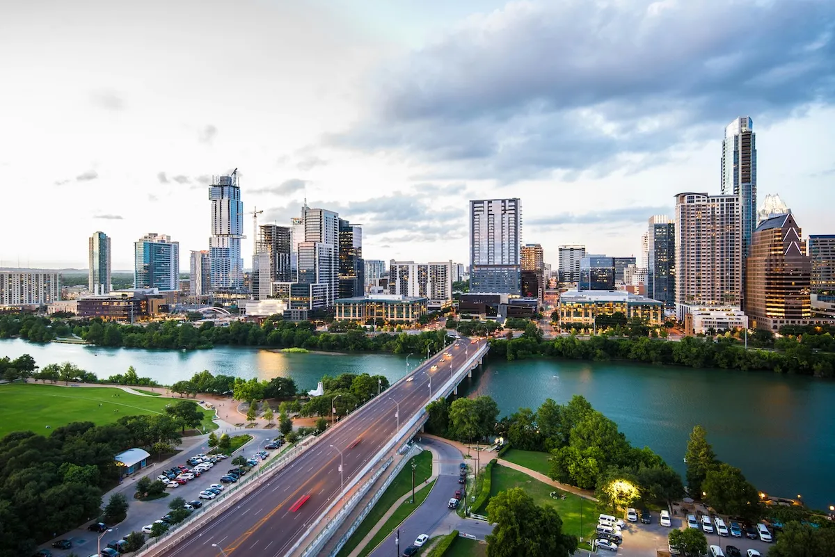 The downtown Austin, Texas skyline
